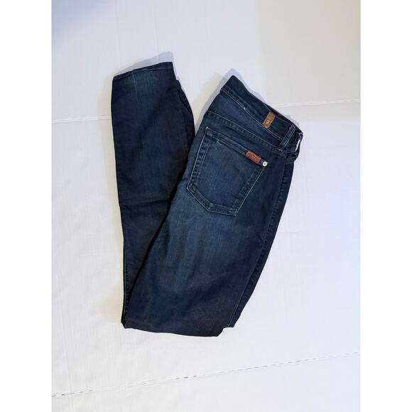 7 For All Mankind Womens Dark Wash High Waisted Skinny Jeans, Size 30 - Picture 8 of 8